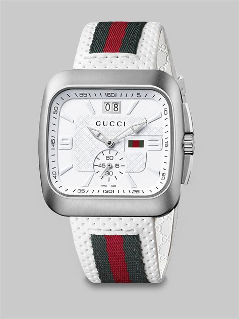 white leather strap for gucci diamante watches|Gucci watch rubber strap replacement.